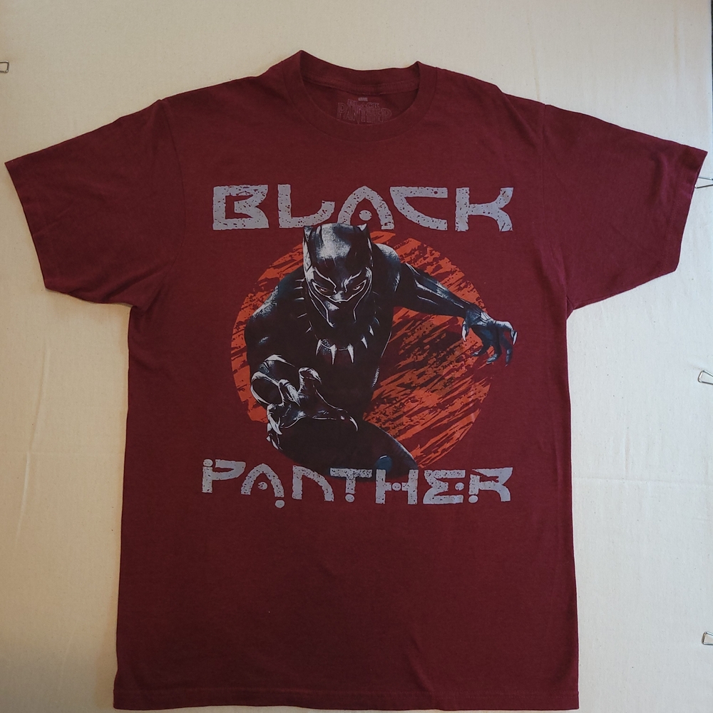 Marvel Black Panther Tee - Maroon with Black and Orange Graphic